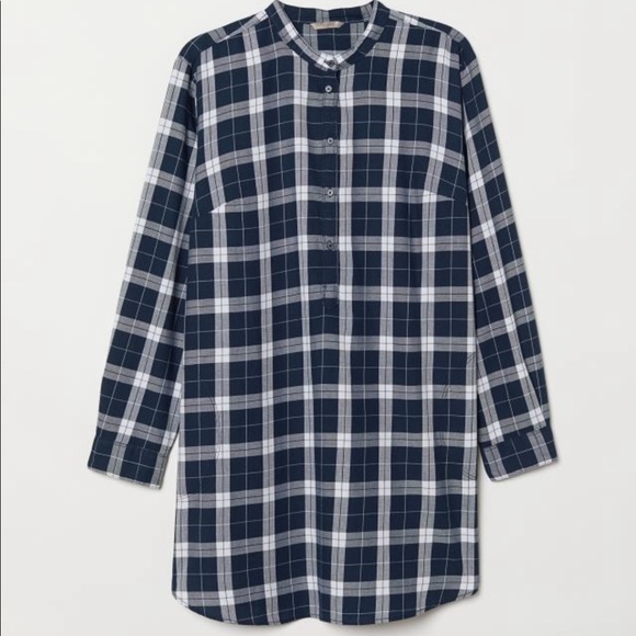 H&M L.O.G.G. Navy and White Plaid Tunic - Picture 1 of 9